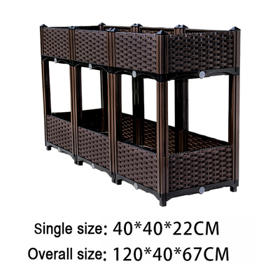 Σύγχρονη μεγάλη περιεκτικότητα 42*42*20cm κιβωτίων γήινων φιλική ανυψωμένη πλαστική καλλιεργητών