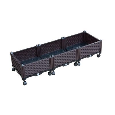 120cm*40cm*23cm πλαστικό χορταριών κρεβάτι κήπων κήπων αυξημένο καλλιεργητής με τους τροχίσκους