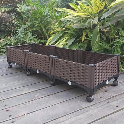 120cm*40cm*23cm πλαστικό χορταριών κρεβάτι κήπων κήπων αυξημένο καλλιεργητής με τους τροχίσκους